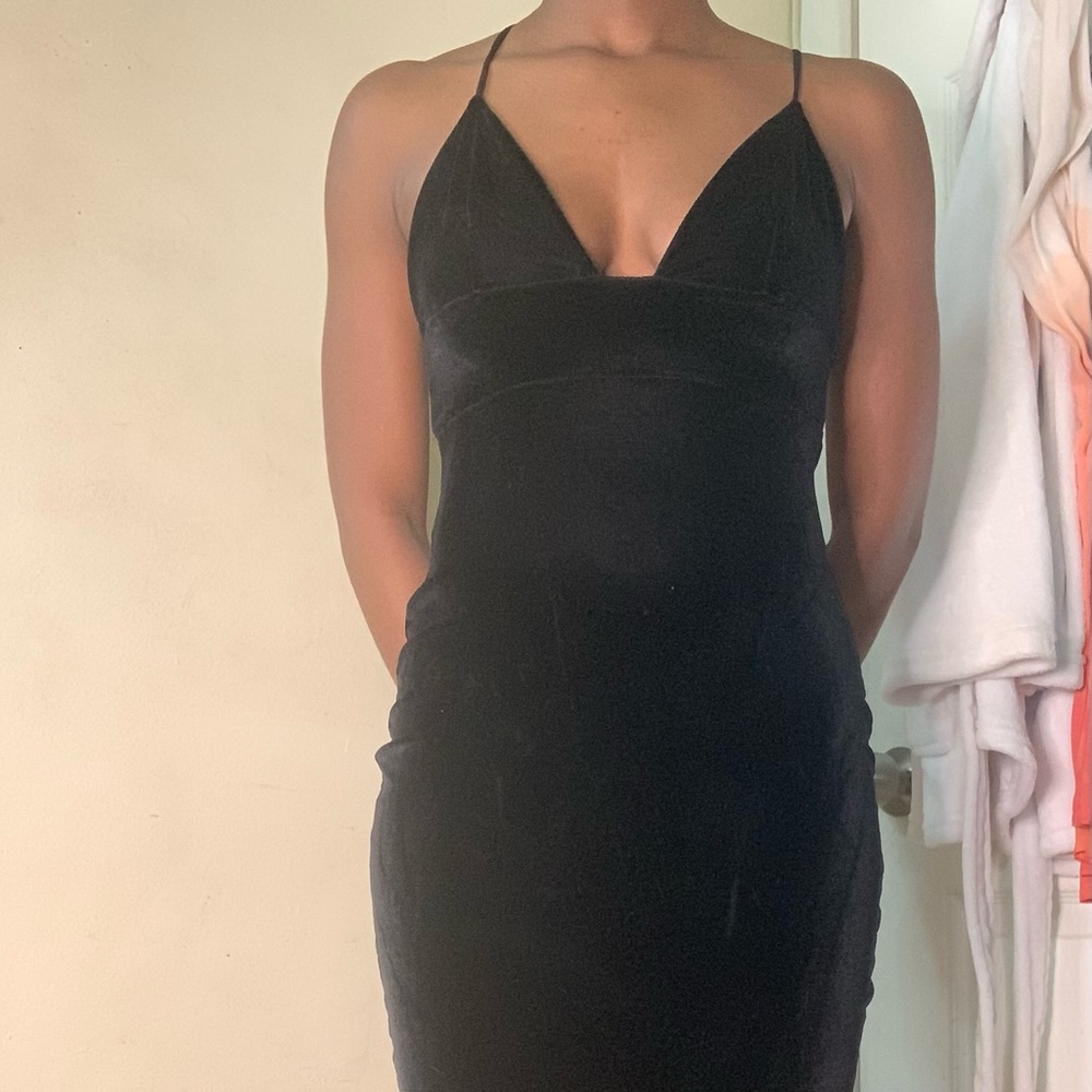 Black Suede Bodycon Dress